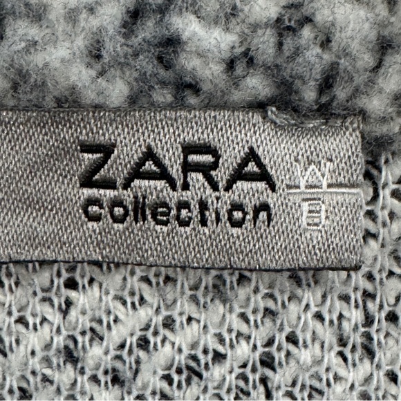 Zara Collection Gray Knit Coatigan Sweater Jacket Small - Picture 6 of 9